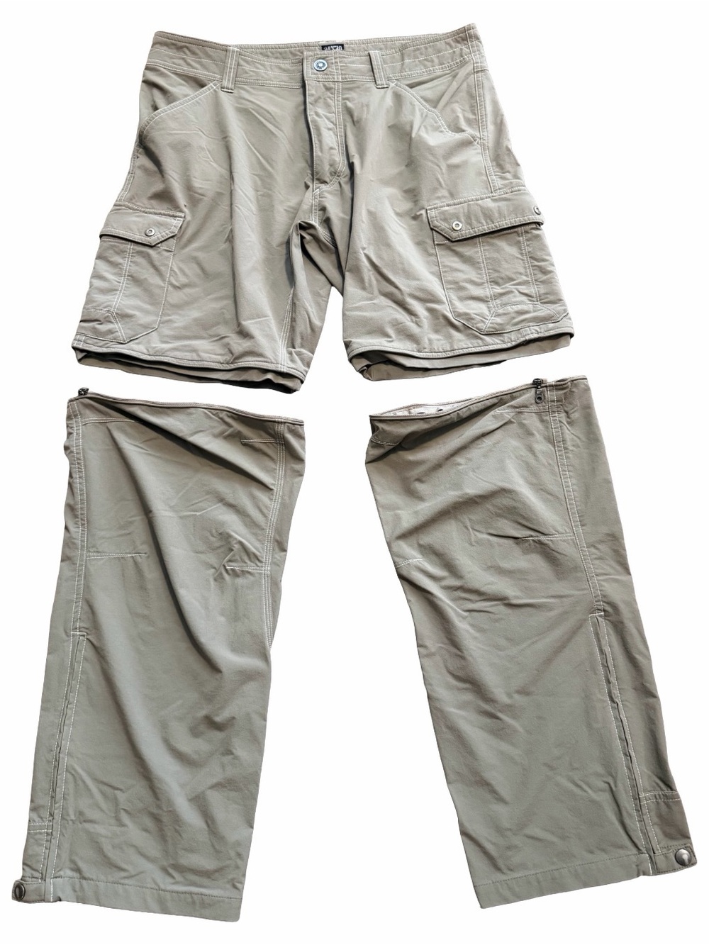 KUHL Pants Mens 34x30 Taupe Renegade Convertible Stealth Hiking Zip Off Cargo